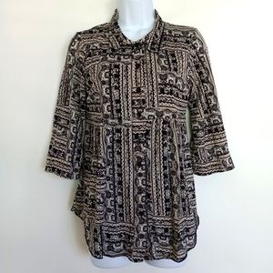 Style & Co Button Top 3/4 Roll Tab Sleeve PM